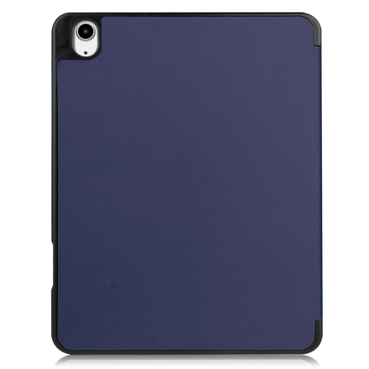 For iPad Air 13 2024 / 2025 Custer TPU Pure Color 3-Fold Holder Smart Leather Tablet Case with Pen Tray(Dark Blue) - iPad Air 13 2025 / 2024 Cases by PMC Jewellery | Online Shopping South Africa | PMC Jewellery | Buy Now Pay Later Mobicred