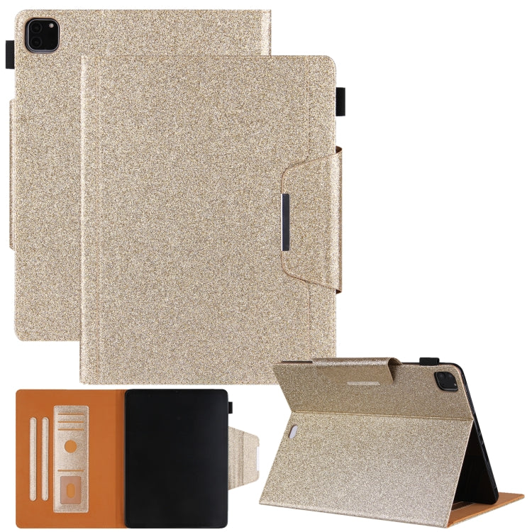 For iPad Pro 11 2024 Glitter Metal Buckle Leather Smart Tablet Case(Gold) - free shipping - PMC TechLife - Order now!