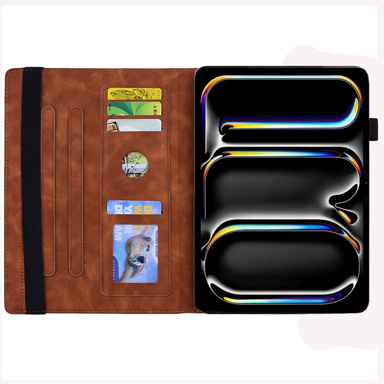 For iPad Pro 13 2024 Calf Texture Embossed Leather Tablet Case(Brown) - iPad Pro 13 2024 Cases by PMC TechLife | Online Shopping South Africa | PMC TechLife | Buy Now Pay Later Mobicred