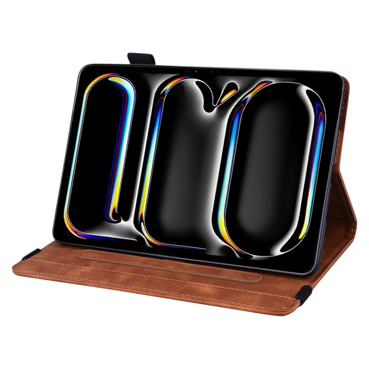 For iPad Pro 13 2024 Calf Texture Embossed Leather Tablet Case(Brown) - iPad Pro 13 2024 Cases by PMC TechLife | Online Shopping South Africa | PMC TechLife | Buy Now Pay Later Mobicred