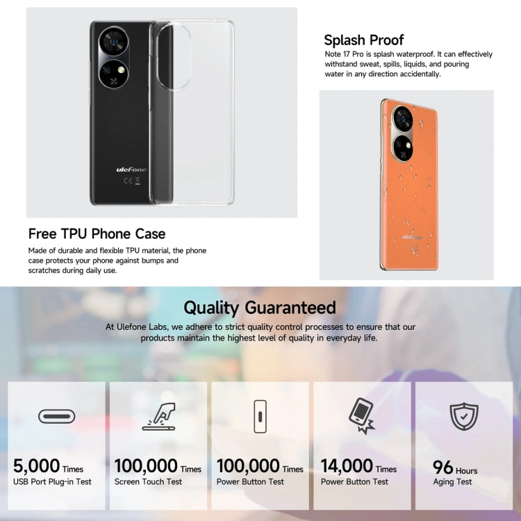 Ulefone Note 17 Pro, 12GB+256GB, Screen Fingerprint, 6.78 inch Android 13 MediaTek Helio G99 MTK6789 Octa Core, NFC, Network: 4G(Amber Orange) - Ulefone by Ulefone | Online Shopping South Africa | PMC Jewellery | Buy Now Pay Later Mobicred