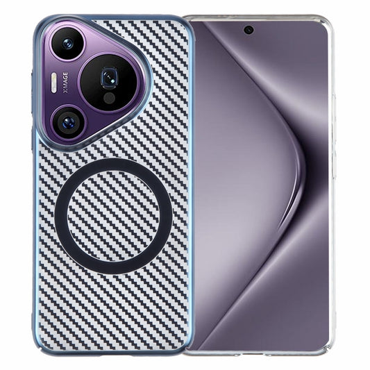 For Huawei Pura 70 Pro /70 Pro+ 6D Plated Carbon Fiber Clear Magsafe PC Phone Case(Dream Blue) - Huawei Cases by PMC Jewellery | Online Shopping South Africa | PMC Jewellery | Buy Now Pay Later Mobicred