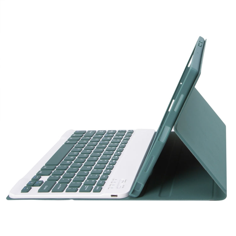 For iPad Pro 11 2024 A13B Lambskin Texture Bluetooth Touch Keyboard Leather Tablet Case with Pen Slot(Dark Green) - For iPad Pro by PMC TechLife | Online Shopping South Africa | PMC TechLife | Buy Now Pay Later Mobicred