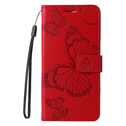 For iPhone SE 2024 3D Butterfly Embossed Pattern Flip Leather Phone Case(Red) - More iPhone Cases by PMC Jewellery | Online Shopping South Africa | PMC Jewellery | Buy Now Pay Later Mobicred