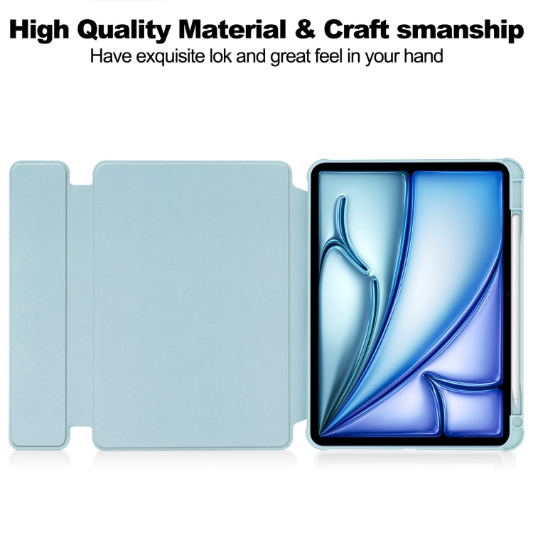 For iPad Air 13 2025 / 2024 Transparent Rotation Smart Leather Tablet Case(Sky Blue) - iPad Air 13 2025 / 2024 Cases by PMC TechLife | Online Shopping South Africa | PMC TechLife | Buy Now Pay Later Mobicred