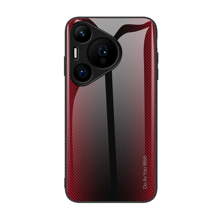 For Huawei Pura 70 Texture Gradient Glass TPU Phone Case(Red) - Huawei Cases by PMC Jewellery | Online Shopping South Africa | PMC Jewellery | Buy Now Pay Later Mobicred