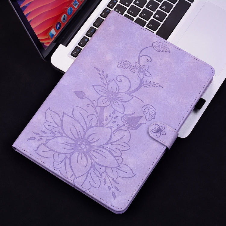 For Lenovo Tab P11 /Xiaoxin Pad Plus Lily Embossed Leather Tablet Case(Purple) - free shipping - PMC TechLife - Order now!