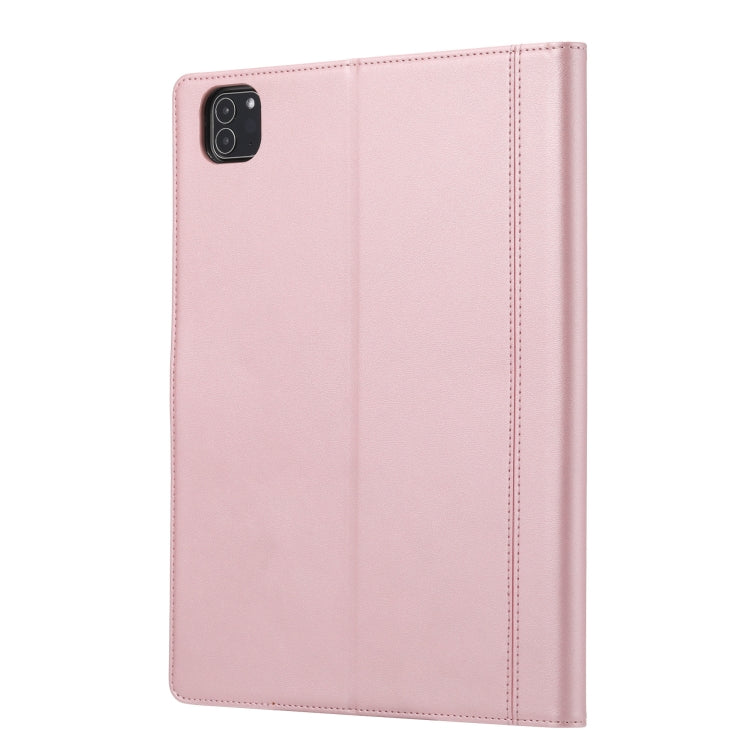 For iPad Pro 11 2024 Calf Texture Double Fold Clasp Horizontal Flip Leather Smart Tablet Case(Rose Gold) - free shipping - PMC TechLife - Order now!