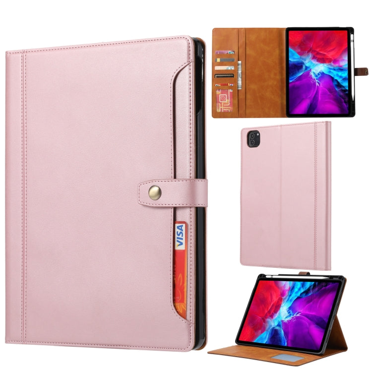 For iPad Pro 13 2024 Calf Texture Double Fold Clasp Horizontal Flip Leather Smart Tablet Case(Rose Gold) - iPad Pro 13 2024 Cases by PMC Jewellery | Online Shopping South Africa | PMC Jewellery | Buy Now Pay Later Mobicred