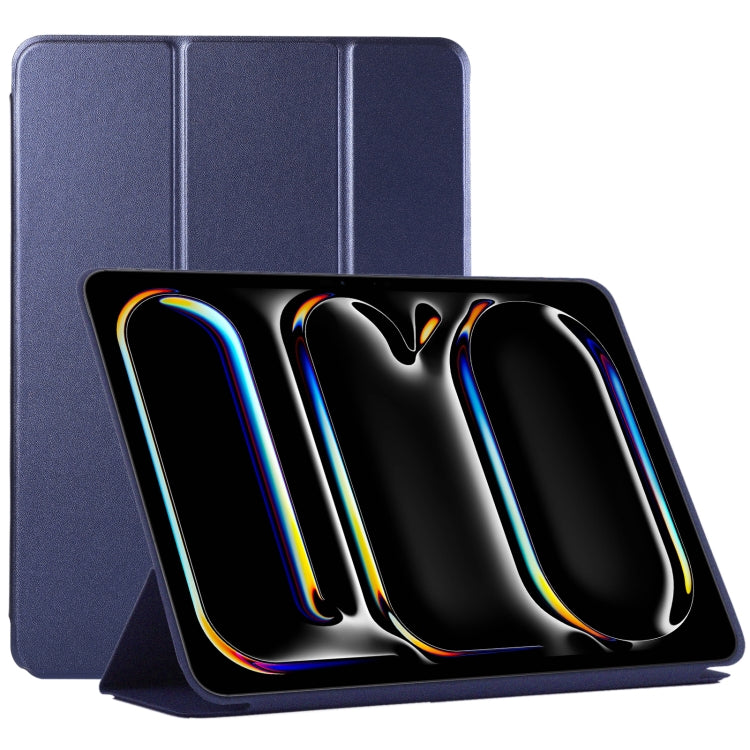 For iPad Pro 11 2024 Double-sided Clip Non-buckle Magnetic PU Smart Tablet Case(Dark Blue) - iPad Pro 11 2024 Cases by PMC Jewellery | Online Shopping South Africa | PMC Jewellery | Buy Now Pay Later Mobicred