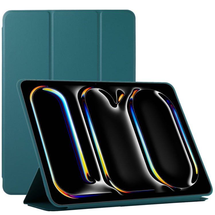 For iPad Pro 11 2024 Double-sided Clip Non-buckle Magnetic PU Smart Tablet Case(Dark Green) - iPad Pro 11 2024 Cases by PMC Jewellery | Online Shopping South Africa | PMC Jewellery | Buy Now Pay Later Mobicred