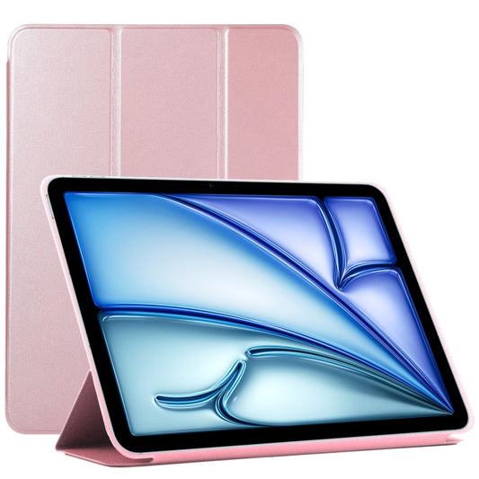 For iPad Air 11 2024 Double-sided Clip Non-buckle Magnetic PU Smart Tablet Case(Rose Gold) - iPad Air 11 2024 Cases by PMC Jewellery | Online Shopping South Africa | PMC Jewellery | Buy Now Pay Later Mobicred