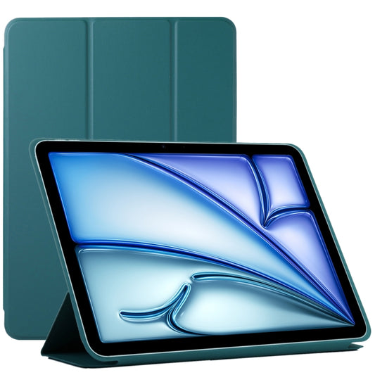 For iPad Air 11 2025 / 2024 Double-sided Clip Non-buckle Magnetic PU Smart Tablet Case(Dark Green) - iPad Air 11 2025 / 2024 Cases by PMC Jewellery | Online Shopping South Africa | PMC Jewellery | Buy Now Pay Later Mobicred