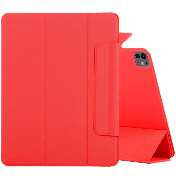 For iPad Pro 11 2024 Double-sided Clip Fixed Buckle Magnetic PU Leather Smart Tablet Case(Red) - iPad Pro 11 2024 Cases by PMC Jewellery | Online Shopping South Africa | PMC Jewellery | Buy Now Pay Later Mobicred