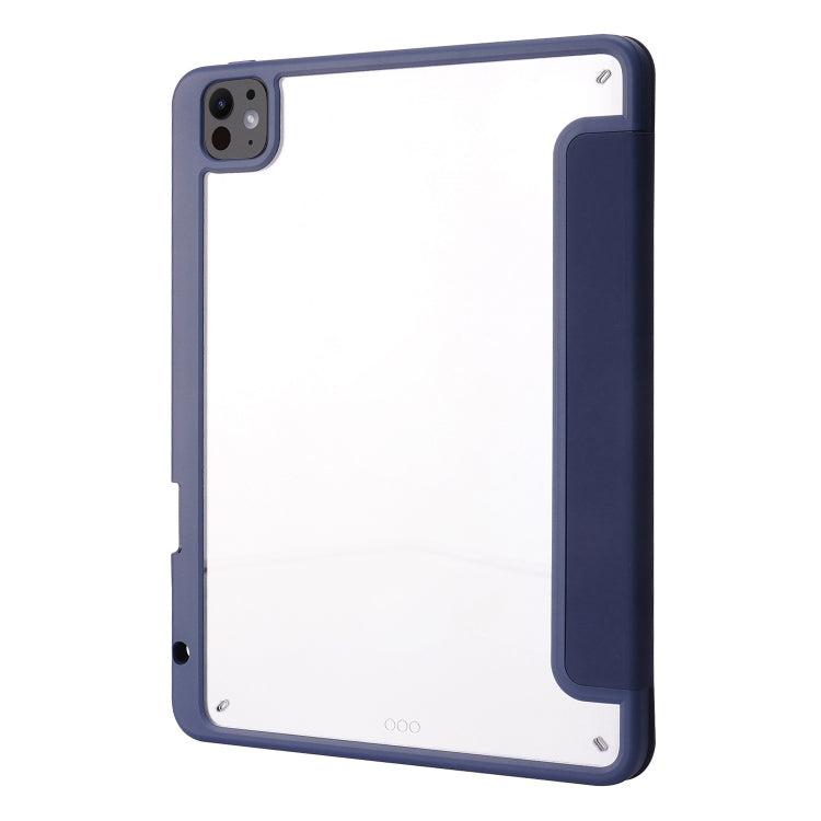 For iPad Pro 13 2024 Deformation Transparent Acrylic Leather Tablet Case(Dark Blue) - iPad Pro 13 2024 Cases by PMC Jewellery | Online Shopping South Africa | PMC Jewellery | Buy Now Pay Later Mobicred