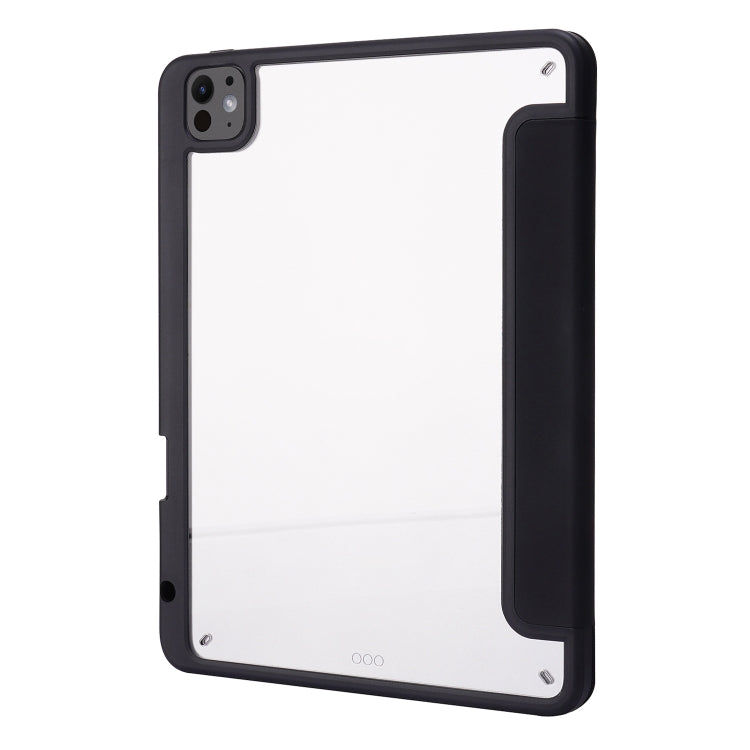 For iPad Pro 13 2024 Deformation Transparent Acrylic Leather Tablet Case(Black) - iPad Pro 13 2024 Cases by PMC Jewellery | Online Shopping South Africa | PMC Jewellery | Buy Now Pay Later Mobicred