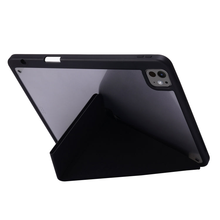 For iPad Pro 13 2024 Deformation Transparent Acrylic Leather Tablet Case(Black) - iPad Pro 13 2024 Cases by PMC Jewellery | Online Shopping South Africa | PMC Jewellery | Buy Now Pay Later Mobicred