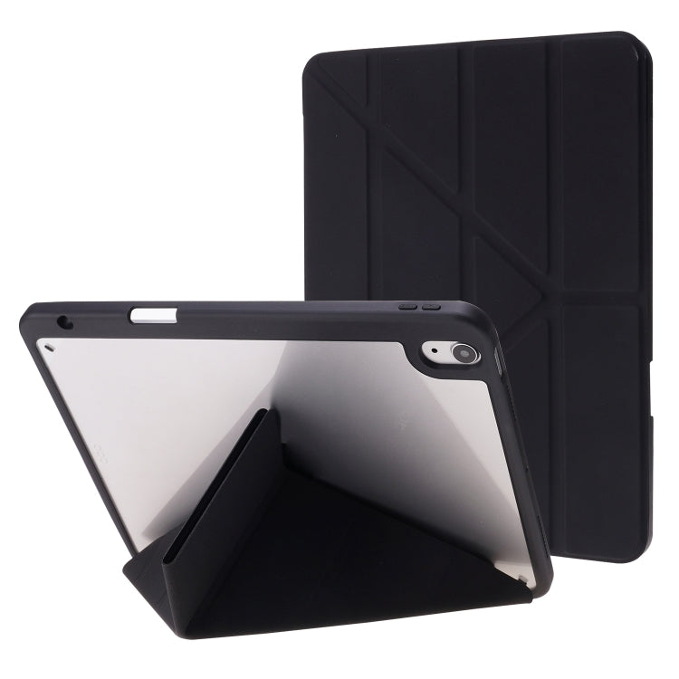 For iPad Air 11 2024 Deformation Transparent Acrylic Leather Tablet Case(Black) - iPad Air 11 2024 Cases by PMC Jewellery | Online Shopping South Africa | PMC Jewellery | Buy Now Pay Later Mobicred