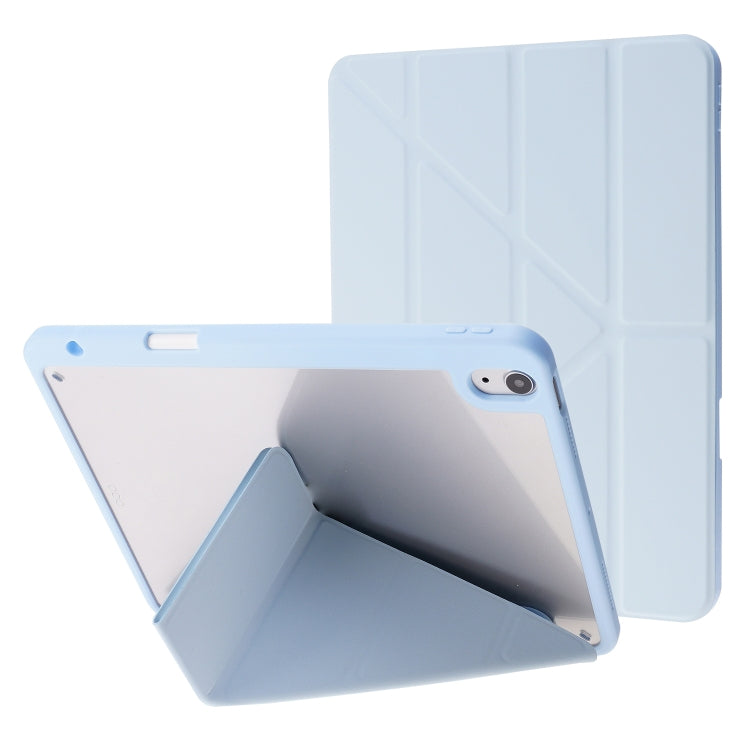 For iPad Air 11 2024 Deformation Transparent Acrylic Leather Tablet Case(Light Blue) - iPad Air 11 2024 Cases by PMC Jewellery | Online Shopping South Africa | PMC Jewellery | Buy Now Pay Later Mobicred