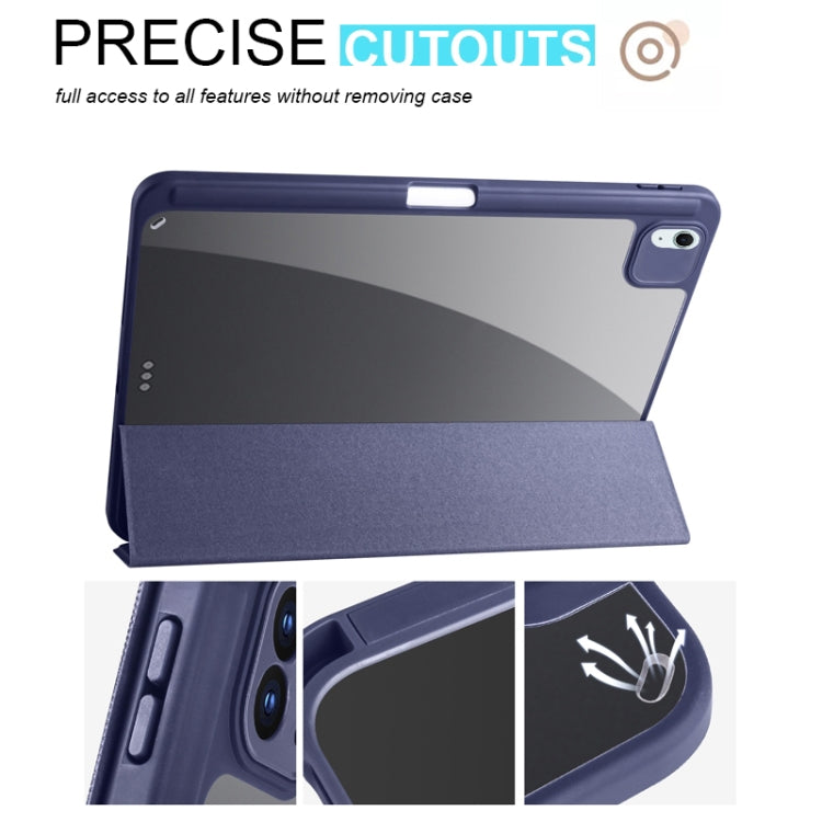 For iPad Air 11 2024 Acrylic 3-folding Smart Leather Tablet Case(Dark Blue) - iPad Air 11 2024 Cases by PMC Jewellery | Online Shopping South Africa | PMC Jewellery | Buy Now Pay Later Mobicred