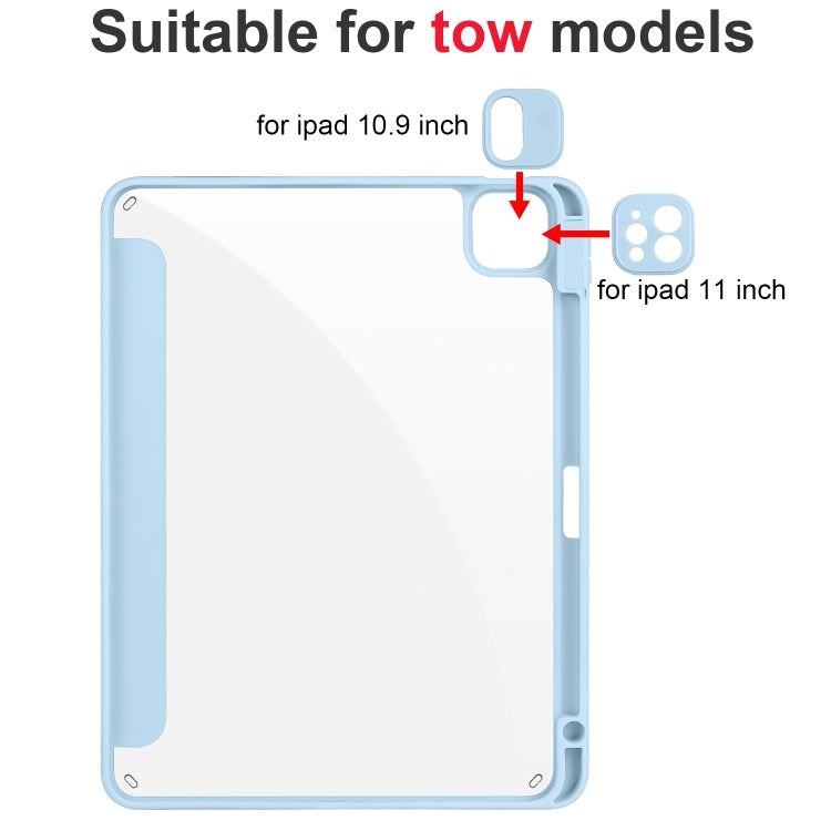 For iPad Pro 11 2024 Acrylic 3-folding Smart Leather Tablet Case(Sky Blue) - iPad Pro 11 2024 Cases by PMC TechLife | Online Shopping South Africa | PMC TechLife | Buy Now Pay Later Mobicred