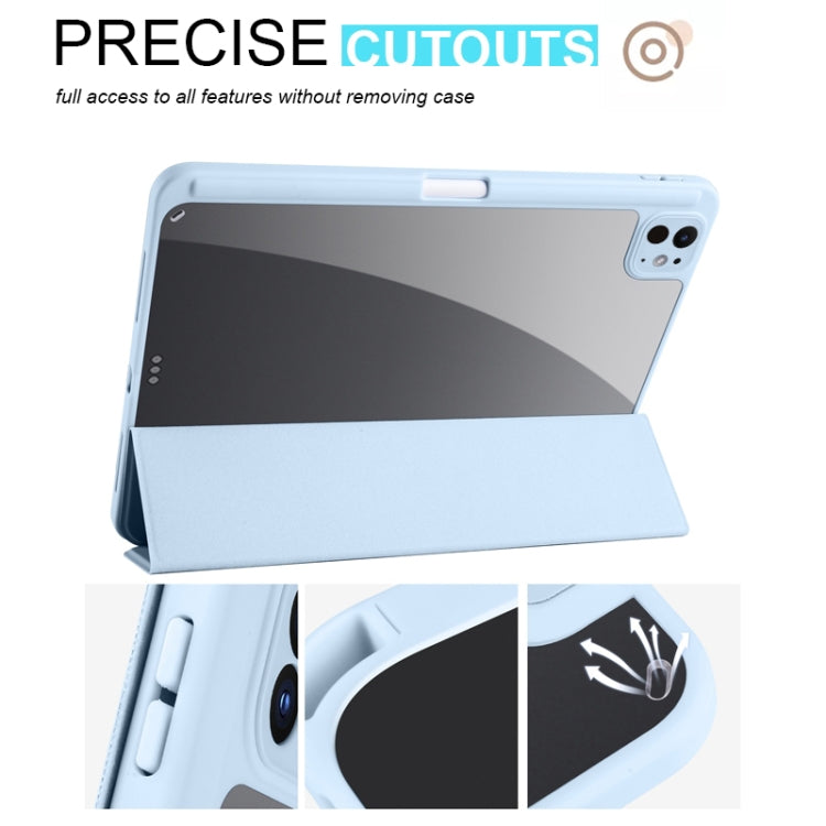 For iPad Pro 11 2024 Acrylic 3-folding Smart Leather Tablet Case(Sky Blue) - iPad Pro 11 2024 Cases by PMC Jewellery | Online Shopping South Africa | PMC Jewellery | Buy Now Pay Later Mobicred