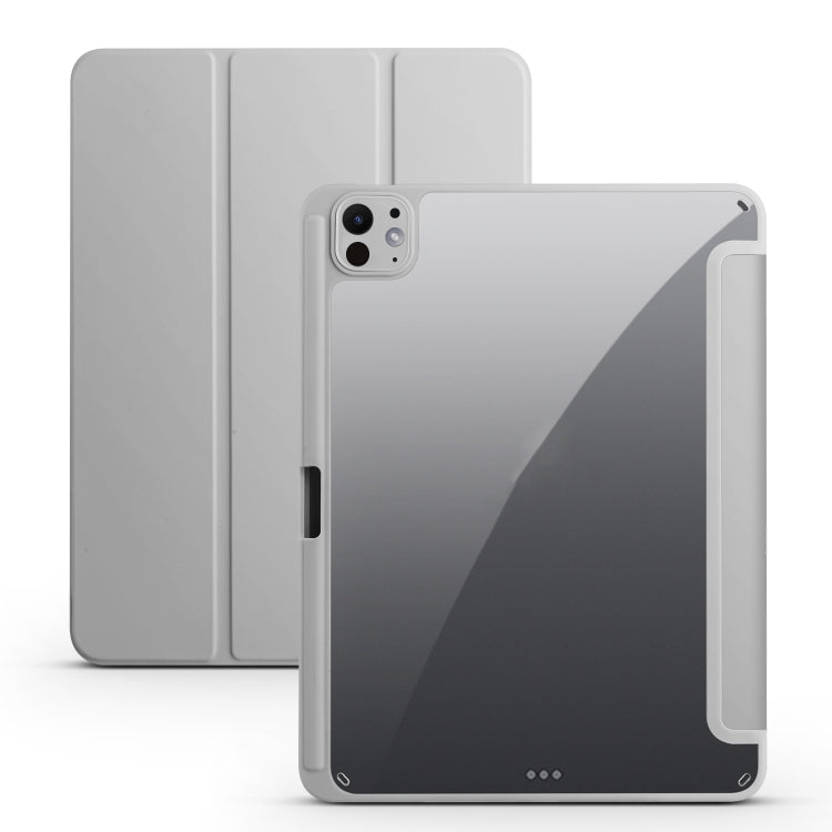 For iPad Pro 11 2024 Acrylic 3-folding Smart Leather Tablet Case(Gray) - iPad Pro 11 2024 Cases by PMC Jewellery | Online Shopping South Africa | PMC Jewellery | Buy Now Pay Later Mobicred