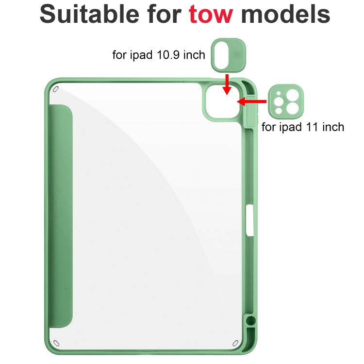 For iPad Pro 11 2024 Acrylic 3-folding Smart Leather Tablet Case(Green) - iPad Pro 11 2024 Cases by PMC Jewellery | Online Shopping South Africa | PMC Jewellery | Buy Now Pay Later Mobicred