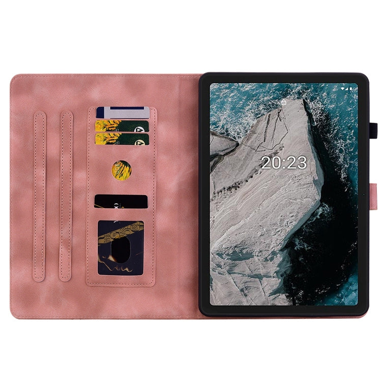 For Nokia T20 10.4 2021 Lily Embossed Leather Tablet Case(Pink) - Nokia by PMC TechLife | Online Shopping South Africa | PMC TechLife | Buy Now Pay Later Mobicred