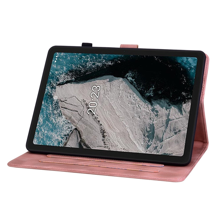 For Nokia T20 10.4 2021 Lily Embossed Leather Tablet Case(Pink) - Nokia by PMC TechLife | Online Shopping South Africa | PMC TechLife | Buy Now Pay Later Mobicred