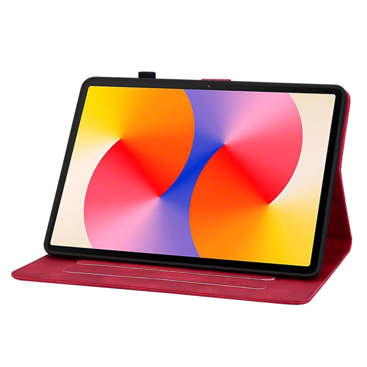 For Huawei MatePad SE 11 2024 Lily Embossed Leather Tablet Case(Red) - Huawei by PMC Jewellery | Online Shopping South Africa | PMC Jewellery | Buy Now Pay Later Mobicred