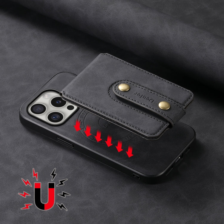 For iPhone 16 Pro Max Denior D14 NK Retro Pattern MagSafe Magnetic Card Holder Leather Phone Case(Black) - free shipping - PMC TechLife - Order now!