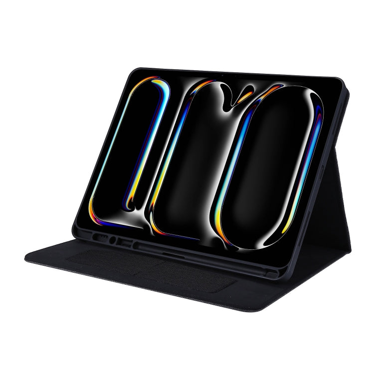 For iPad Pro 13 2024 Fabric Leather Tablet Case(Black) - iPad Pro 13 2024 Cases by PMC TechLife | Online Shopping South Africa | PMC TechLife | Buy Now Pay Later Mobicred