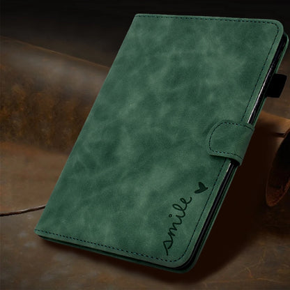 For iPad Pro 11 2024 Embossed Smile Smart Leather Tablet Case(Green) - iPad Pro 11 2024 Cases by PMC Jewellery | Online Shopping South Africa | PMC Jewellery | Buy Now Pay Later Mobicred