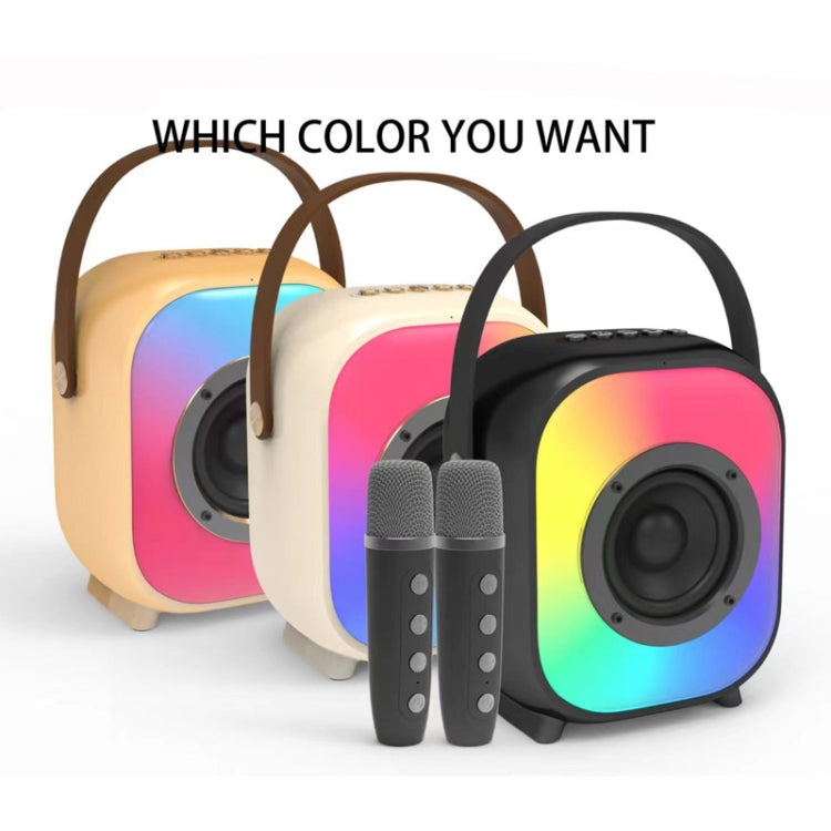 NewRixing NR168W Portable Colorful Bluetooth Speaker Home Dual Mic Karaoke Speaker(Coffee) - Desktop Speaker by NewRixing | Online Shopping South Africa | PMC Jewellery | Buy Now Pay Later Mobicred