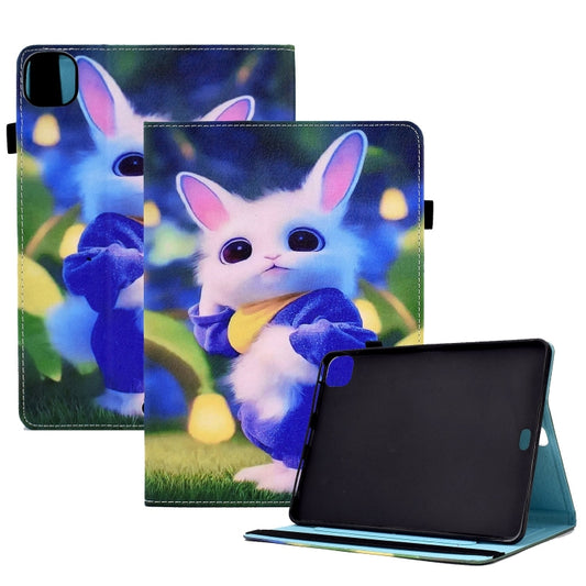 For iPad Pro 11 2024 Painted Elastic Band Smart Leather Tablet Case(Cute Rabbit) - iPad Pro 11 2024 Cases by PMC Jewellery | Online Shopping South Africa | PMC Jewellery | Buy Now Pay Later Mobicred