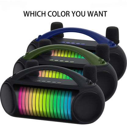 NewRixing NR-222 Portable Outdoor Dual Mic Colorful Wireless Bluetooth Speaker(Black) - Desktop Speaker by NewRixing | Online Shopping South Africa | PMC Jewellery | Buy Now Pay Later Mobicred