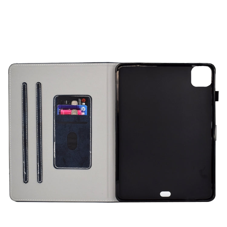 For iPad Pro 11 2024 Marble Style Cloth Texture Smart Leather Tablet Case(Dark Blue) - iPad Pro 11 2024 Cases by PMC TechLife | Online Shopping South Africa | PMC TechLife | Buy Now Pay Later Mobicred