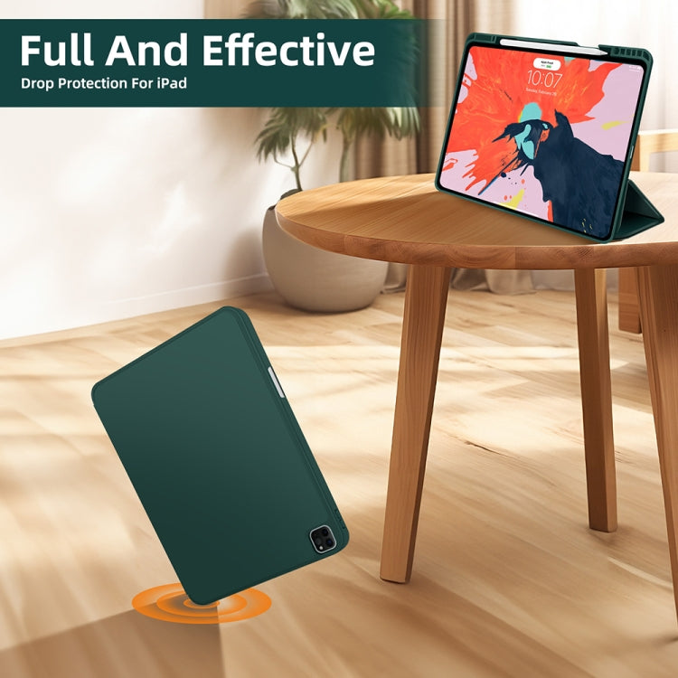 For iPad Pro 13 2024 3-fold TPU Smart Leather Tablet Case with Pen Slot(Dark Green) - iPad Pro 13 2024 Cases by PMC Jewellery | Online Shopping South Africa | PMC Jewellery | Buy Now Pay Later Mobicred