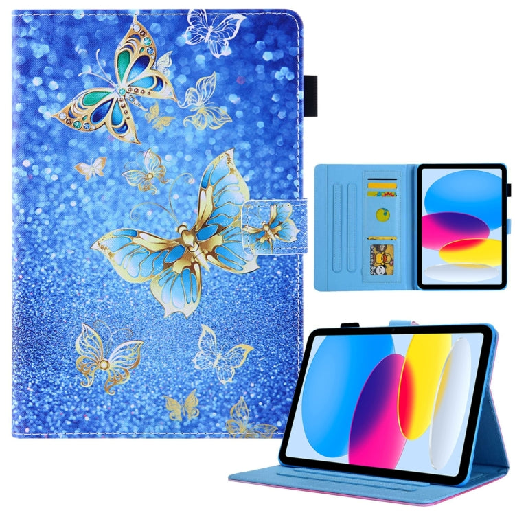 For iPad Pro 11 2024 Colored Drawing Leather Smart Tablet Case(Golden Butterfly) - iPad Pro 11 2024 Cases by PMC Jewellery | Online Shopping South Africa | PMC Jewellery | Buy Now Pay Later Mobicred