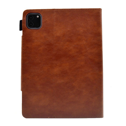 For iPad Pro 11 2024 Suede Cross Texture Magnetic Clasp Leather Smart Tablet Case(Brown) - iPad Pro 11 2024 Cases by PMC Jewellery | Online Shopping South Africa | PMC Jewellery | Buy Now Pay Later Mobicred