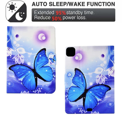 For iPad Pro 11 2024 Voltage Colored Drawing Smart Leather Tablet Case(Blue Butterfly) - iPad Pro 11 2024 Cases by PMC Jewellery | Online Shopping South Africa | PMC Jewellery | Buy Now Pay Later Mobicred