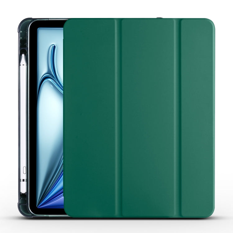 For iPad Air 11 2024 3-fold TPU Leather Smart Tablet Case with Pen Slot(Pine Green) - iPad Air 11 2024 Cases by PMC Jewellery | Online Shopping South Africa | PMC Jewellery | Buy Now Pay Later Mobicred