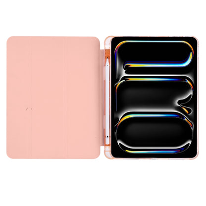 For iPad Pro 13 2024 3-fold TPU Leather Smart Tablet Case with Pen Slot(Pink) - iPad Pro 13 2024 Cases by PMC Jewellery | Online Shopping South Africa | PMC Jewellery | Buy Now Pay Later Mobicred