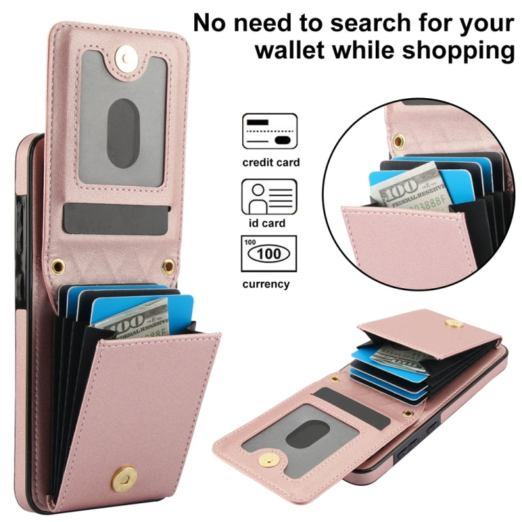 For Samsung Galaxy S24 5G YM015 Crossbody Rhombic Card Bag RFID Phone Case(Rose Gold) - Galaxy S24 5G Cases by PMC Jewellery | Online Shopping South Africa | PMC Jewellery | Buy Now Pay Later Mobicred