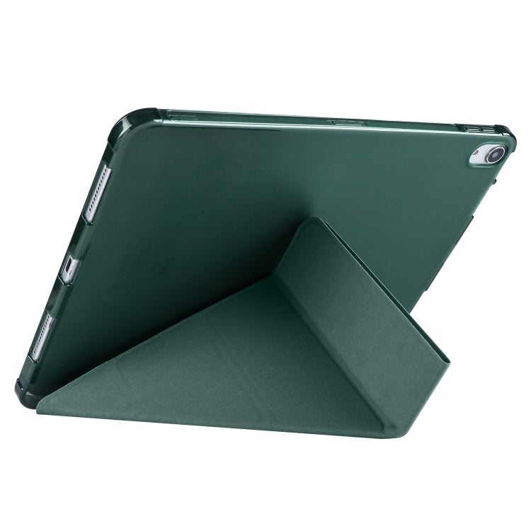 For iPad Air 11 2024 Multi-folding TPU Leather Smart Tablet Case with Pen Slot(Pine Green) - iPad Air 11 2024 Cases by PMC Jewellery | Online Shopping South Africa | PMC Jewellery | Buy Now Pay Later Mobicred