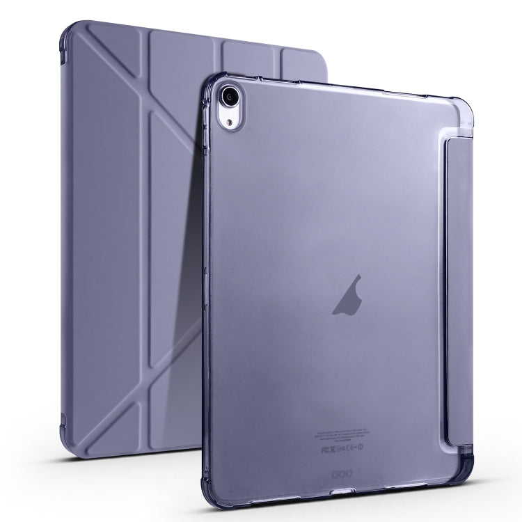 For iPad Air 11 2024 Multi-folding TPU Leather Smart Tablet Case with Pen Slot(Lavender Purple) - iPad Air 11 2024 Cases by PMC Jewellery | Online Shopping South Africa | PMC Jewellery | Buy Now Pay Later Mobicred