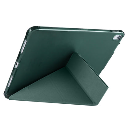 For iPad Pro 11 2024 Multi-folding TPU Leather Smart Tablet Case with Pen Slot(Pine Green) - iPad Pro 11 2024 Cases by PMC Jewellery | Online Shopping South Africa | PMC Jewellery | Buy Now Pay Later Mobicred