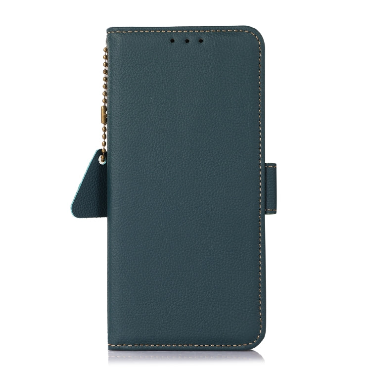 For iPhone 16 Pro Side-Magnetic TJ Genuine Leather RFID Phone Case(Green) - free shipping - PMC TechLife - Order now!