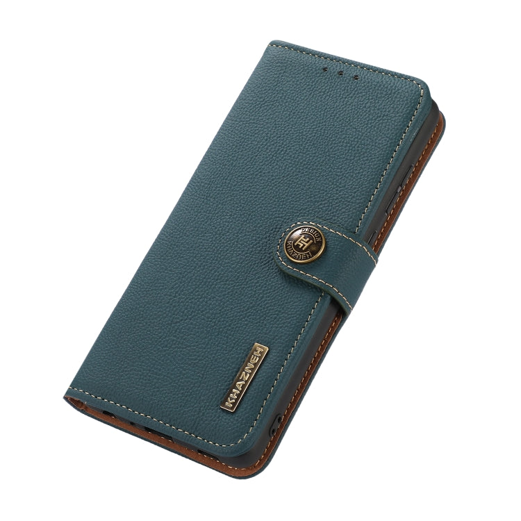 For iPhone 16 Pro Max KHAZNEH Custer Genuine Leather RFID Phone Case(Green) - free shipping - PMC TechLife - Order now!